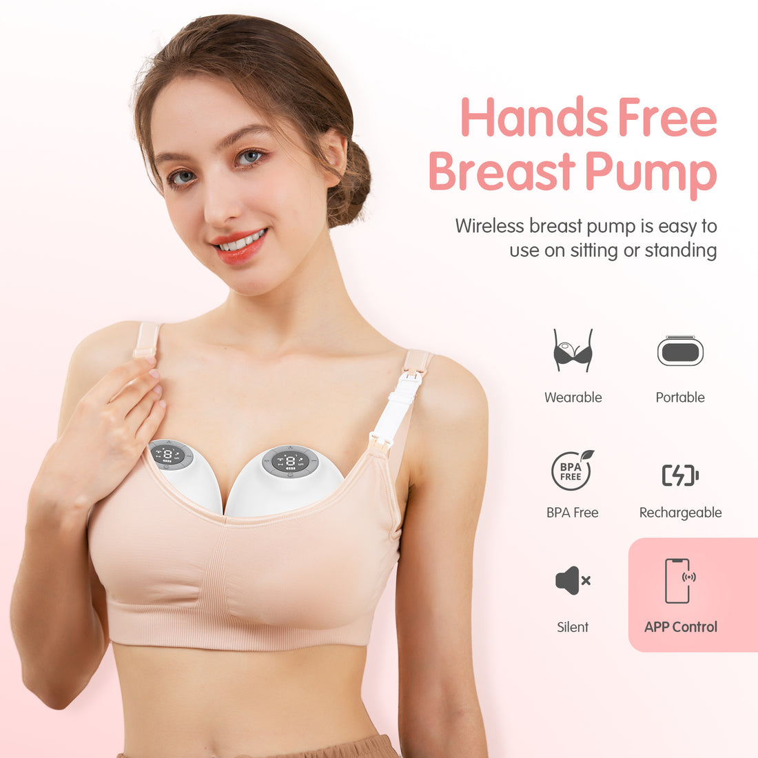 App Control Electric Wearable Breast Pump XN/MD-2249B