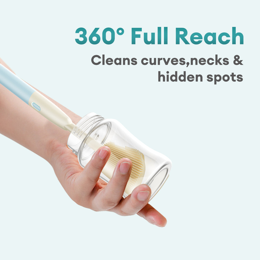 Horigen Silicone Baby Bottle & Nipple Brush Set with Stand, Portable Cleaning Accessories