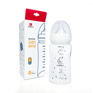 Borosilicate Glass Baby Milk Feeding Bottle