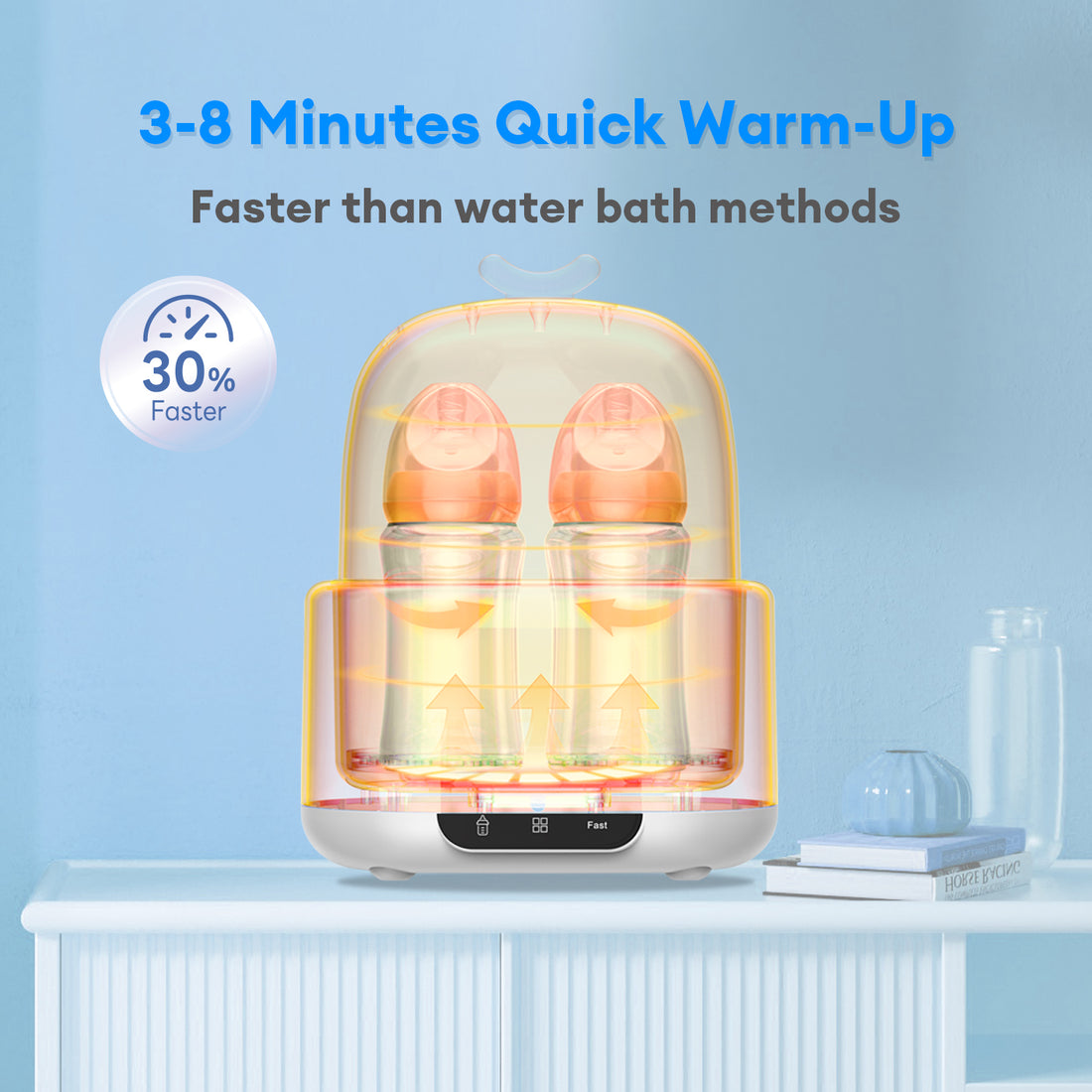 Horigen Double 10-In-1 Baby Bottle Warmer with Smart Temperature Control, Heat Baby Food Quickly, Steam Sterilizer, Keep 48h for Breastmilk