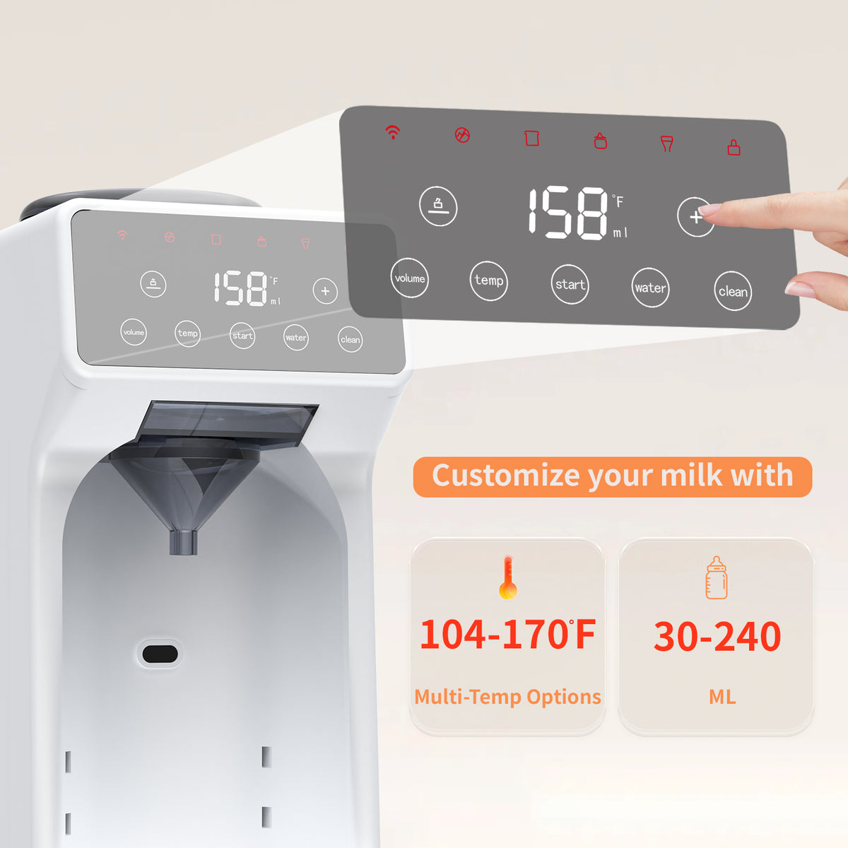 Formlas Machine HORIGEN Automatic Baby Formula Maker with App Control, Smart Formula D