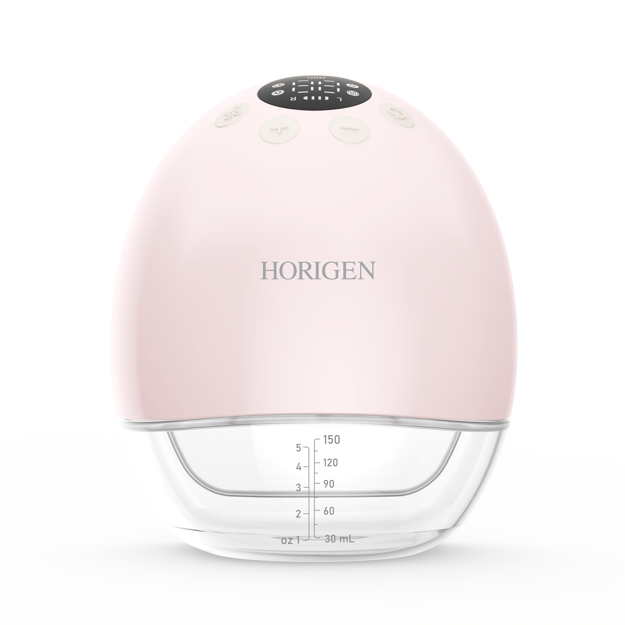HORIGEN Pink Electric Hands Free Breast Pump Wearable Low Noise Breastfeeding Strong Suction 4 Functions & 9 Levels