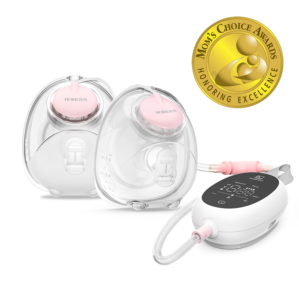 Horigen D6 PINK Electric Hands Free Breast Pump Wearable Lower Noise Breastfeeding Strong Suction