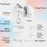 Horigen 2267K Electric Wearable Breast Pump LCD Panel 4 Modes 10 Suction Levels 180ml Bottle Hands Free USB Rechargeable