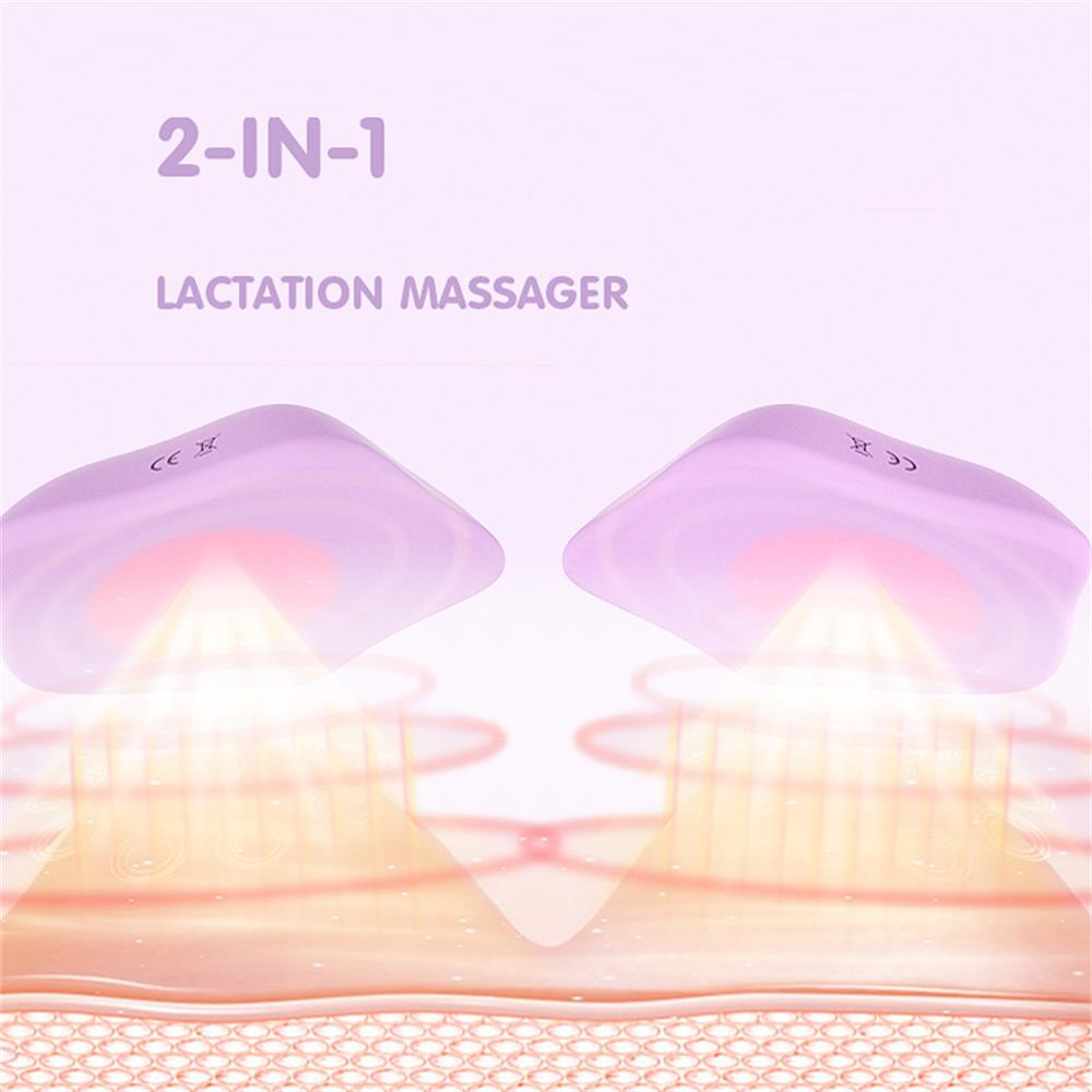 Double 2-in-1 Warming & Vibration Lactation Massager